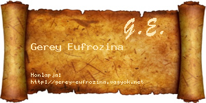 Gerey Eufrozina névjegykártya
